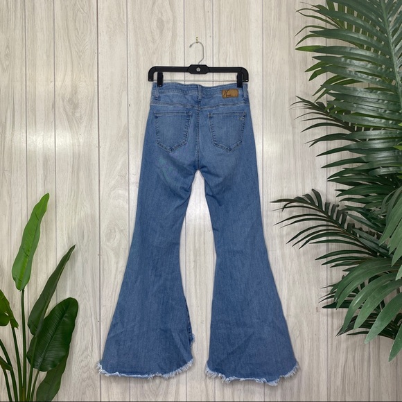 Mavi Jeans Larissa Mid Rise Flounce Fashion Flare Raw Hem Jeans size 27 - Picture 3 of 9